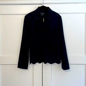 Scalloped Eyelet Blazer